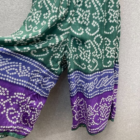 Newport News Wide Leg Jumpsuit Womens Plus 18 Boho Halter Top Open Back Green - Picture 5 of 12